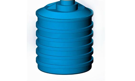 Пластиковая цилиндрическая емкость для воды 3000 л с удлиненной горловиной