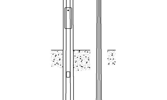 Опора наружного (уличного) освещения металлическая (стальная) оцинкованная ОГК 8П-4 (граненая коническая прямостоечная)